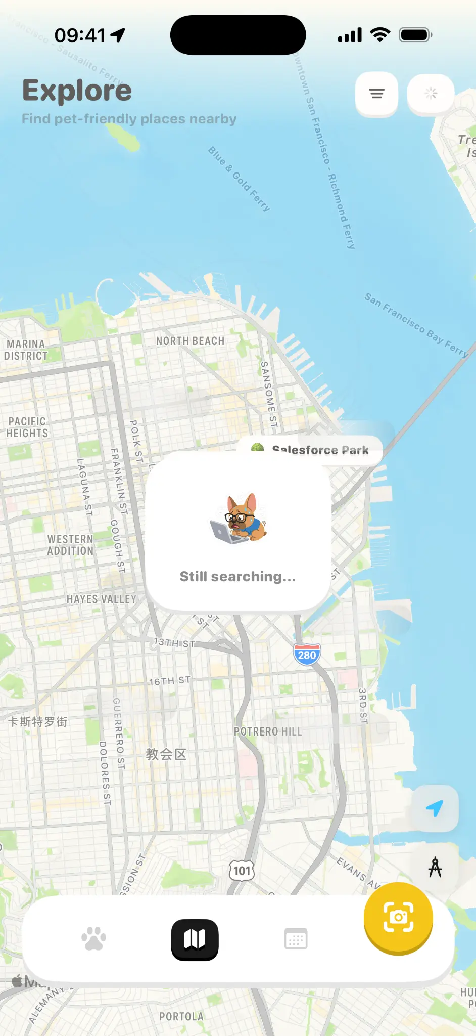 Paw AI Explore Screen